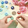12Pcs 12 Colors Handmade Evil Eye Lampwork Beads LAMP-FS0001-76-4