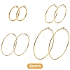4 Pairs 4 Styles Stainless Steel Hoop Earrings EJEW-YW0001-14G-1