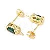 Brass Micro Pave Cubic Zirconia Earring Findings KK-D226-10G-03-3