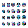 Fashewelry 50Pcs 5 Style Rainbow Color Alloy European Beads FIND-FW0001-32-NR-11