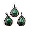 Synthetic Malachite Teardrop Pendants G-K363-01R-23-1