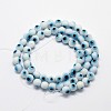 Handmade Evil Eye Lampwork Round Bead Strands LAMP-L055-6mm-07-2