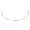 Brass Paperclip Chain with Natural Cultured Freshwater PearPotato Beaded Necklaces NJEW-JN05945-2