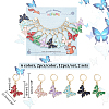 Alloy Enamel Butterfly Pendant Locking Stitch Markers HJEW-AB00006-2