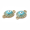 Alloy Connector Charms with Enamel and Synthetic Turquoise FIND-H039-44G-2