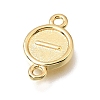 Brass Disc with Initial Links Connector Charms KK-E802-36G-I-2