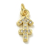 Rack Plating Brass Micro Pave Cubic Zirconia Pendants KK-K386-02H-G-1