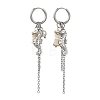 2Pairs 2 Styles Natural Freshwater Shell & 304 Stainless Steel Pendants Dangle Earrings for Women EJEW-JE07140-4