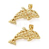 Brass Micro Pave Clear Cubic Zirconia Pendants KK-D221-19G-02-1