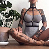 PU Leather & Alloy Harness Chest Waist Chain for Women WGB91D6-04-3
