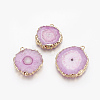 Natural Dyed Quartz Pendants G-P399-B07-1