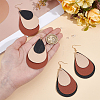 2 Pairs 2 Colors Bohemian PU Leather Teardrop Dangle Earrings EJEW-CL0001-04-3