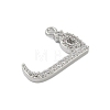 Rack Plating Brass Micro Pave Clear Cubic Zirconia Pendants KK-A224-03F-P-2