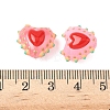 Baking Paint Glass Bumpy Beads Heart LAMP-V001-09D-4
