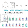 110Pcs 2 Styles Resin Pendants RESI-BM0001-16-2