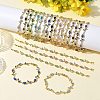 Brass Glass Flower Link Chain Bracelets KK-CBA7DFA-01G-C-1