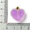 Transparent Resin Dotted Rhinetone Pendants RESI-N040-01G-06-RS-3