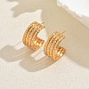 Multilayer C-Shaped Stainless Steel Stud Earrings SF9369-1