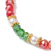 5Pcs 5 Styles Electroplate Glass Beaded Stretch Bracelet Sets BJEW-JB10381-5