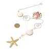 Electroplate Sea Shell & Glass Pendants Hanging Suncatchers HJEW-JM04562-3