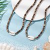 Summer Natural Shell and Coconut Heishi Beaded Necklaces NJEW-JN05177-1