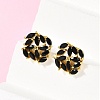 Brass Micro Pave Cubic Zirconia Stud Earrings KK-F358-02G-03-5