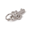 Brass Micro Pave Cubic Zirconia Charms ZIRC-F132-10P-3