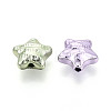 Textured Plating Opaque Acrylic Beads PACR-T018-10M-2