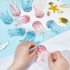 4Pcs 2 Colors Jellyfish Handmade Beaded Appliques PATC-GA0001-12-3