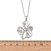 304 Stainless Steel Flower Pendant Cable Chain Necklaces for Men Women NJEW-K308-05F-P-5