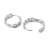 Brass Chain Charm Hoop Earrings for Women EJEW-F347-02P-02-2