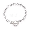 201 Stainless Steel Cable Chain Bracelets for Men Women BJEW-N036-01P-1