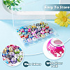 50Pcs 10 Colors Opaque Resin Rondelle European Beads RESI-TA0005-47-5