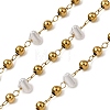 Handmade 304 Stainless Steel ABS Plastic Pearl Beaded Oval Link Chains CHS-L032-01G-03-1