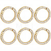 6Pcs Brass Micro Pave Clear Cubic Zirconia Twister Clasps KK-SC0008-22-1