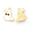 Light Gold Plated Alloy Enamel Pendants ENAM-R136-23C-2