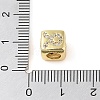 Brass Micro Pave Clear Cubic Zirconia European Beads KK-K368-01G-02-3