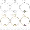 16Pcs 2 Colors 304 Stainless Steel Paperclip Chain Satellite Chain Bracelet Making BJEW-SP0001-32A-1