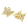 Brass Micro Pave Clear Cubic Zirconia Charms KK-D218-26G-07-2