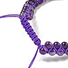 Adjustable Round Natural Amethyst Braided Bead Bracelets for Women BJEW-G713-01-4