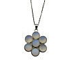 Natural Agate Crystal Flower Pendant Necklaces FO7861-7-1