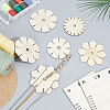 12Pcs 6 Styles Wood Braiding Disks AJEW-GA0009-99-4