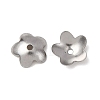 Tarnish Resistant 5-Petal 201 Stainless Steel Flower Bead Caps STAS-N027-02-2
