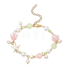 Synthetic Turquoise Beads Charm Bracelets BJEW-JB11849-01-2