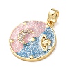 Brass Micro Pave Cubic Zirconia Pendants KK-E803-01G-C-2