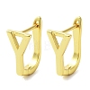 Brass Letter Stud Earrings for Women EJEW-A038-01Y-G-1