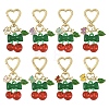 8Pcs Alloy Enamel & Acrylic Pendant Decorations HJEW-YW00394-1