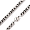 304 Stainless Steel Box Chain Necklaces NJEW-K378-17B-AS-1