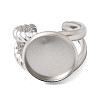 304 Stainless Steel Cuff Ring Components STAS-P454-01D-P-2