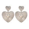 Heart 304 Stainless Steel Dangle Stud Earrings EJEW-Z109-03P-4